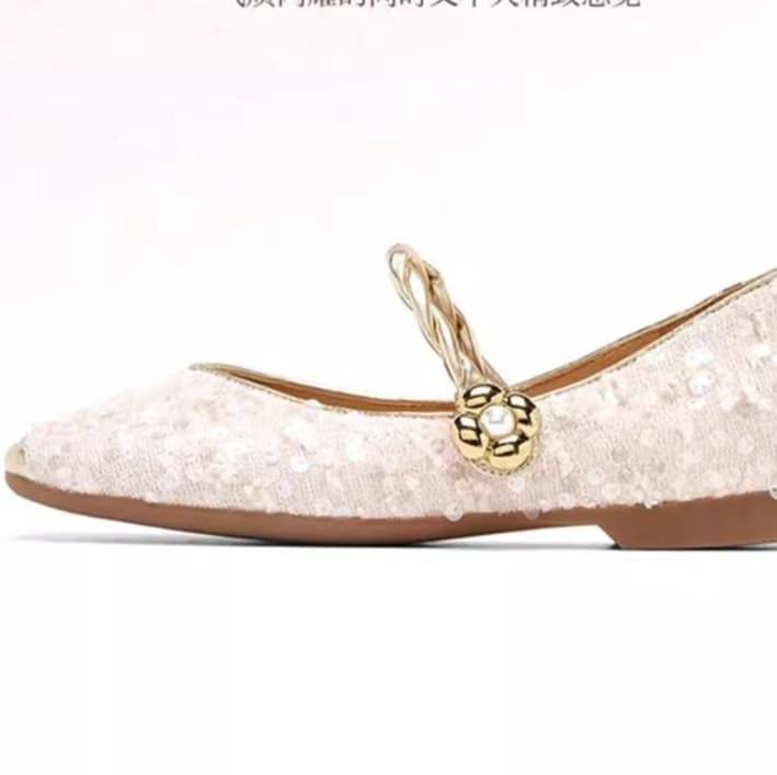 シルバースパンコール上品ツイストストラップパンプス