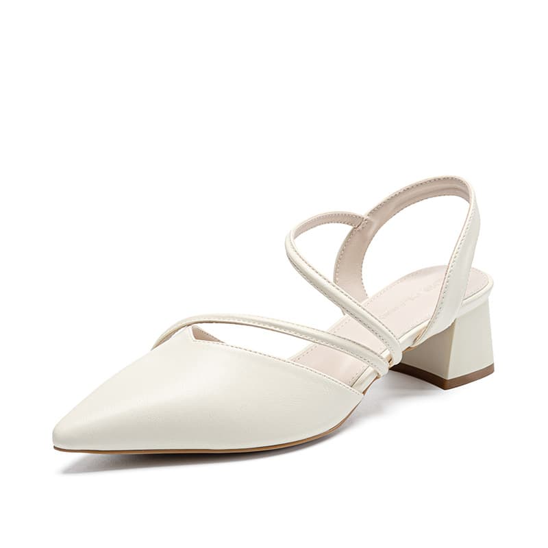 結婚式パンプス エレガントホワイトクロスストラップパンプス
