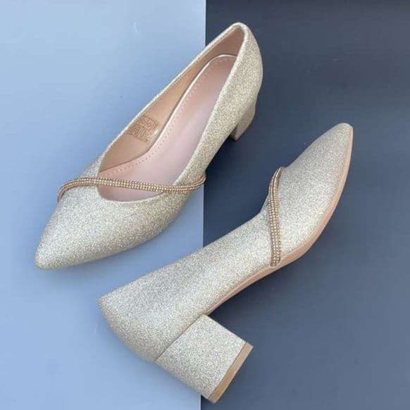 結婚式パンプス シルバーエレガンスラインパンプス