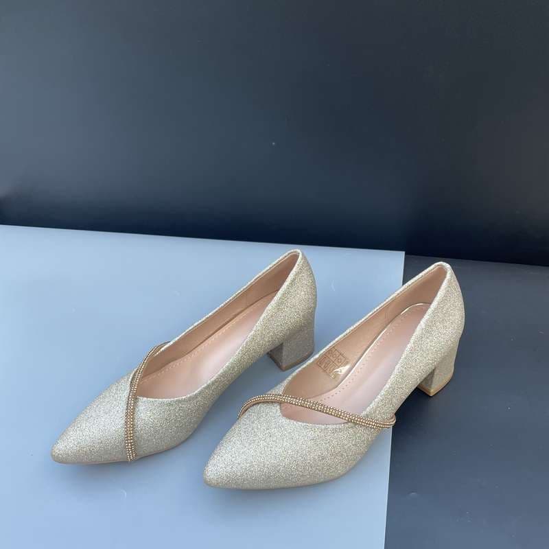 結婚式パンプス シルバーエレガンスラインパンプス
