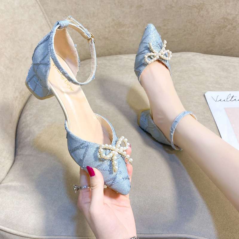 エレガントパールリボン キルティングパンプス