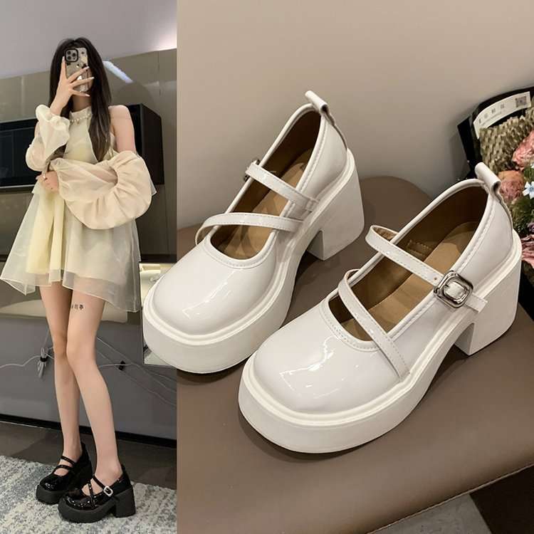 輝きプラットフォーム シルバーバックル結婚式パンプス