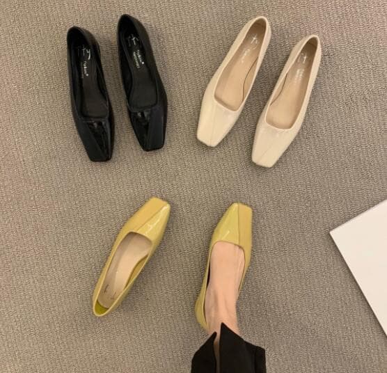 就活用レディース柔らかスクエアトゥパンプス