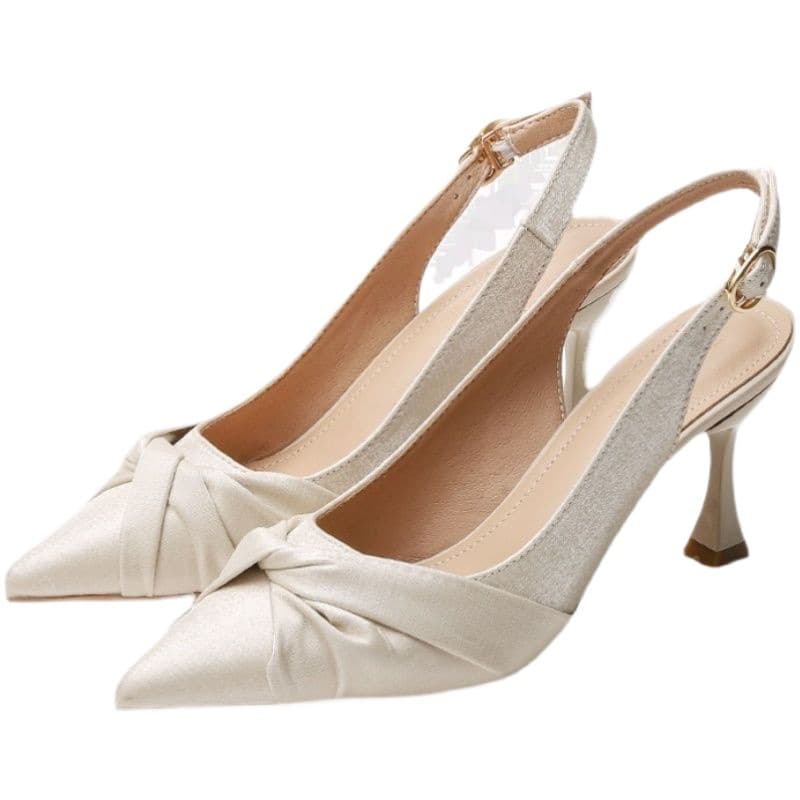 エレガントツイストサテン ポインテッドパンプス